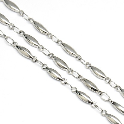 Stainless Steel Decorative Rice Link Chains, Unwelded, 11x2.5x2mm