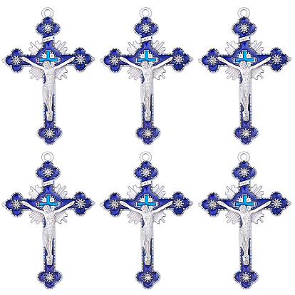 10шт. сплав эмали большие подвески, Крест с Иисусом, для религии