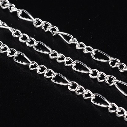 Iron Handmade Chains Figaro Chains Mother-Son Chains, Unwelded, with Spool