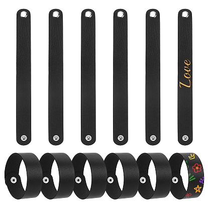 PU Imitation Leather Cord Bracelets, Iron Snap Bracelets for Men Women