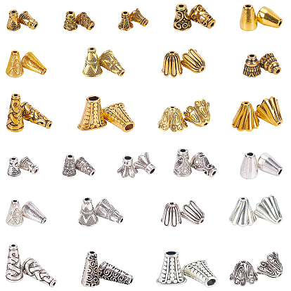 Tibetan Style Alloy Bead Cone, Mixed Shapes