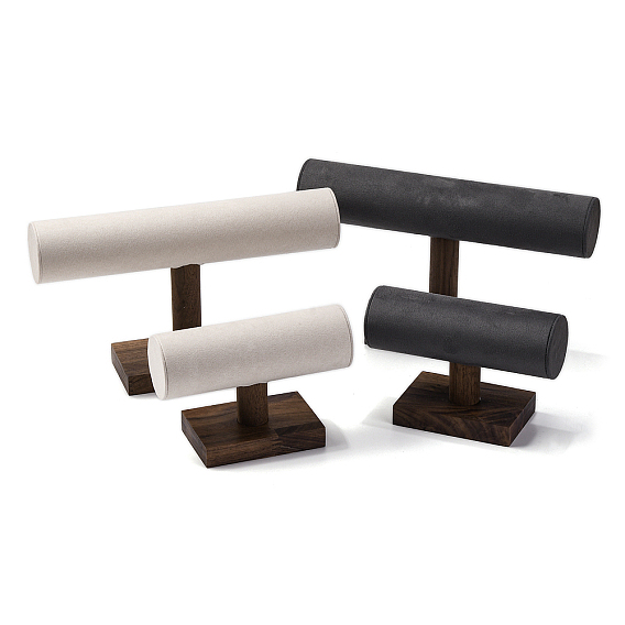 1-ярусные деревянные стеллажи для органайзеров для браслетов, с бархатной планкой, для браслета, хранение часов