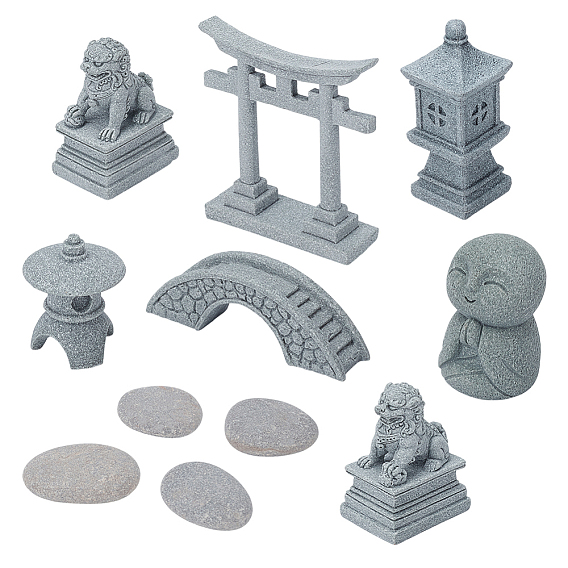 11шт. 7 стили статуэток из смолы и ПВХ, микро пейзаж украшение аквариума, разнообразные