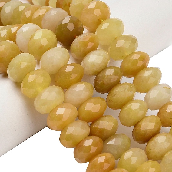 Природный Топаз нефрита бисер нитей, рондель, граненые