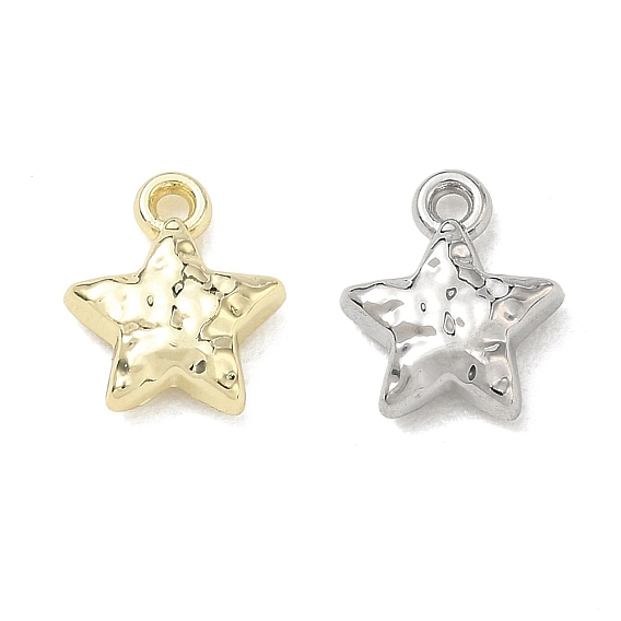 Alloy Charms, Hammered Star Charms