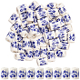 50Pcs Handmade Porcelain Beads, Famille Rose Style, Column with Flower Pattern