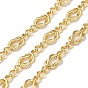 Rack Plating Brass Bowknot Link Chains, Soldered, with Spool, Cadmium Free & Lead Free