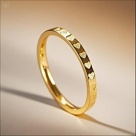 Текстурированные 304 кольца из нержавеющей стали для женщин, Сердце Pattern