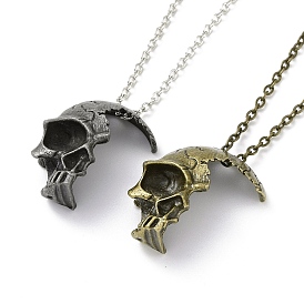 Ожерелье с кулоном в виде половины черепа в стиле ретро для мужчин и женщин