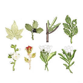 Нагрудные значки из сплава в форме листьев и цветов, изготовленные методом гальванического покрытия, для рюкзаков и одежды.