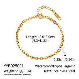 Простые 3.5мм 304браслеты из нержавеющей стали Boston Link для женщин