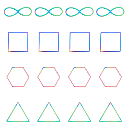 304 Stainless Steel Linking Rings, Laser Cut, Triangle & Infinity & Hexagon & Square