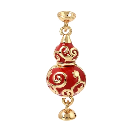 Cierres magnéticos de esmalte de bronce, calabaza, rojo