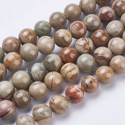 Природное серебро листьев яшмы бисер нитей, круглые