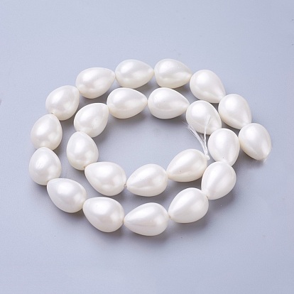 Electroplate Shell Pearl Beads Strands, Drop