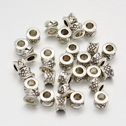 Tibetan Style Alloy European Beads, Large Hole Beads, Cadmium Free & Nickel Free & Lead Free, Column
