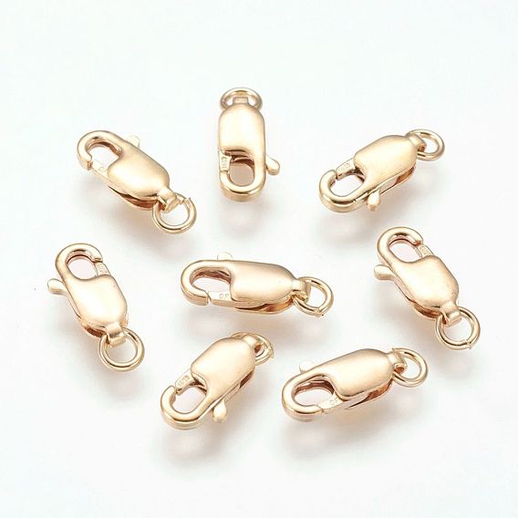 Yellow Gold Filled Lobster Claw Clasps, 1/20 14K Gold Filled, Cadmium Free & Nickel Free & Lead Free, Hole: 2mm