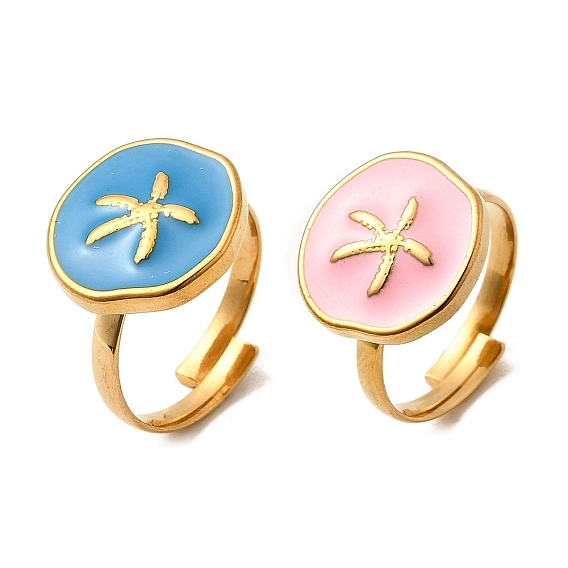 304 из нержавеющей стали манжеты кольца, дерево, с эмалью для женщин, ионное покрытие (ip)