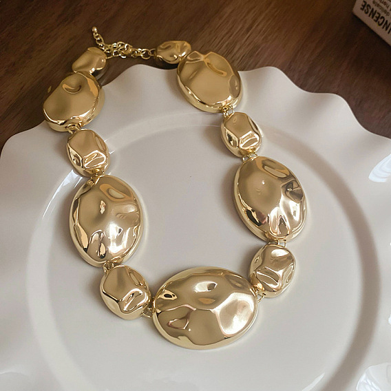 Ожерелья из овальных звеньев из сплава и текстурированного железа для женщин