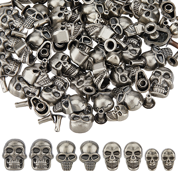 48шт. сплав шпильки заклепки, привинтить, для поделки из кожи, череп