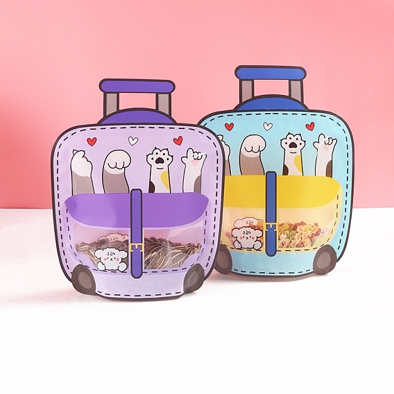 Пластиковые пакеты с застежкой-молнией в форме школьного ранца, многоразовые упаковочные пакеты, верхнего уплотнения, пакеты с самоуплотнением