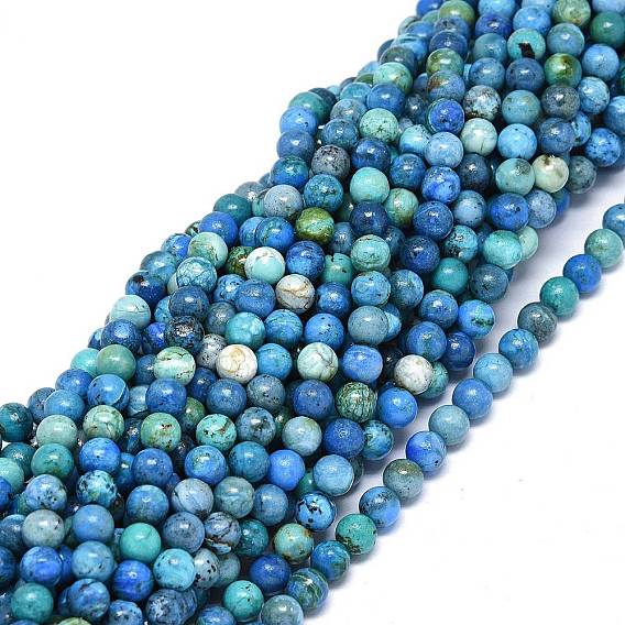 Natural Chrysocolla Beads Strands, Round