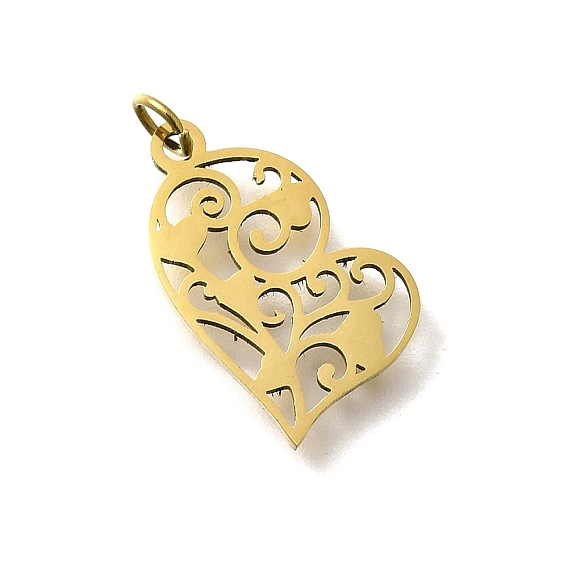 304 подвески из нержавеющей стали, с целью перехода в кольце, сердце прелести, лазерная резка, ионное покрытие (ip)