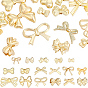 34Pcs 17 Styles Rack Plating Alloy Beads, Bowknot