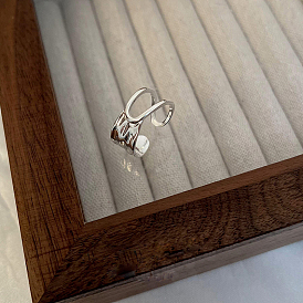 Кольца-манжеты из стерлингового серебра с родиевым покрытием для мужчин