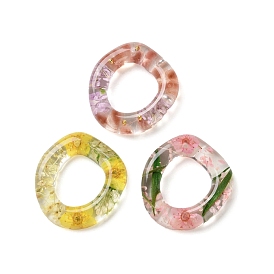 Подвески из прозрачной смолы с внутренним сухоцветом