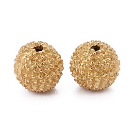 Brass Beads, Long-Lasting Plated, Bumpy, Round