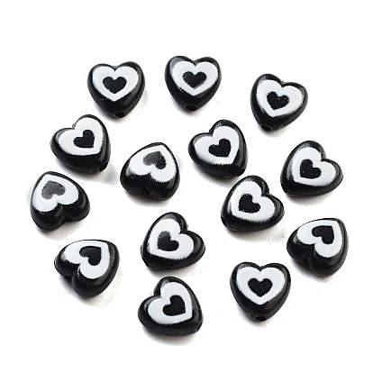 Непрозрачные акриловые бусины, сердце