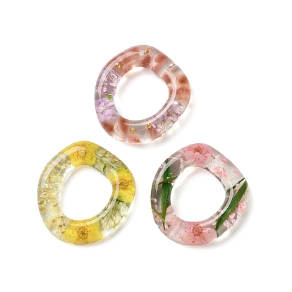 Подвески из прозрачной смолы с внутренним сухоцветом