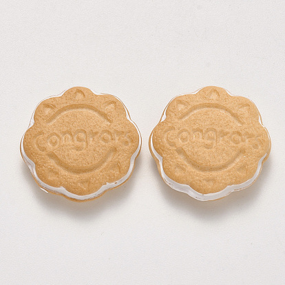 Cabuchones de resina, galletas de comida de imitación, galletas en forma de flor