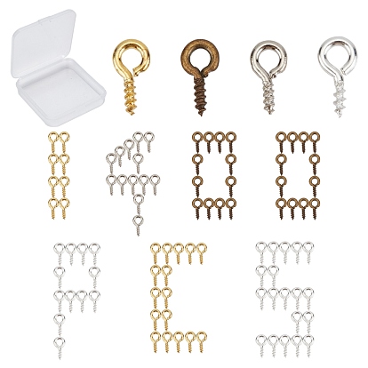 1400шт 4 цветной железный винт рым-болт штифт скобы, за половину пробурено бисера