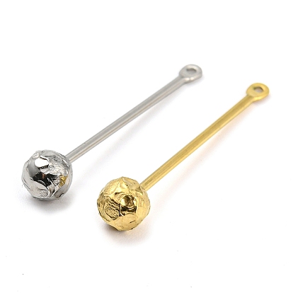 Ion Plating(IP) 304 Stainless Steel Pendant Bails, with 316 Stainless Steel Bead, Beadable Pins, Round
