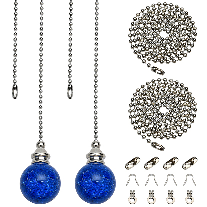 DIY Necklace Making, with Round Natural Quartz Crystal Pendants, Iron Ball Chains, Chain Connectors and Bone Buckle