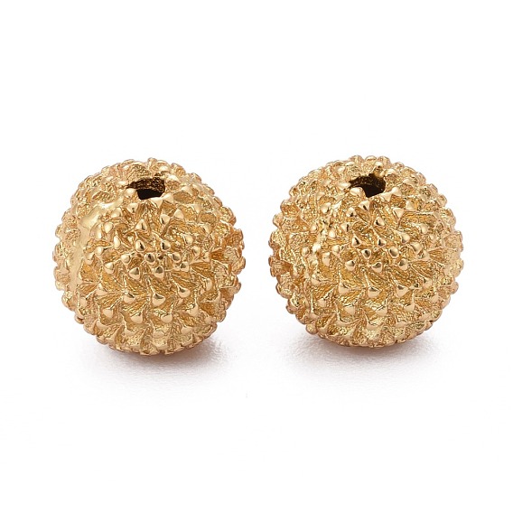 Brass Beads, Long-Lasting Plated, Bumpy, Round