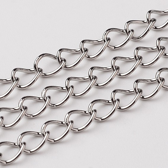 304 Stainless Steel Twisted Chains, with Spool, for DIY Jewelry Making, Soldered