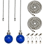DIY Necklace Making, with Round Natural Quartz Crystal Pendants, Iron Ball Chains, Chain Connectors and Bone Buckle