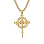 304 Stainless Steel Necklaces, Thorns Nail Cross Pendant Necklaces for Men