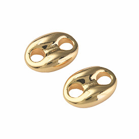 Brass Connector Charms, Nickel Free, Oval