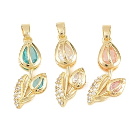 Латунный кулон с микропаве из циркония, , без кадмия и без свинца, реальный 18 k позолоченный