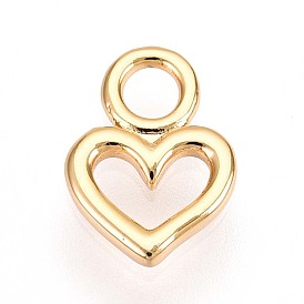 Латунные подвески, полые прелести сердца, без кадмия, без никеля и без свинца