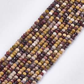 Natural Mookaite Beads Strands, Faceted, Rondelle