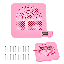 DIY Wire Jig Kit, ABS Plate with Zinc Alloy Sticks, Jewelry Making Tools, Square