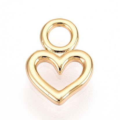 Латунные подвески, полые прелести сердца, без кадмия, без никеля и без свинца