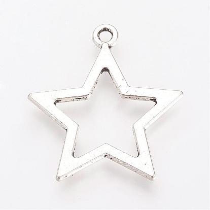 Сплавочные подвески тибетского стиля, без кадмия, без никеля и без свинца, звезда
