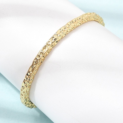 Brass Textured Cuff Bangles for Women, Rack Plating, Long-Lasting Plated, Lead Free & Cadmium Free
