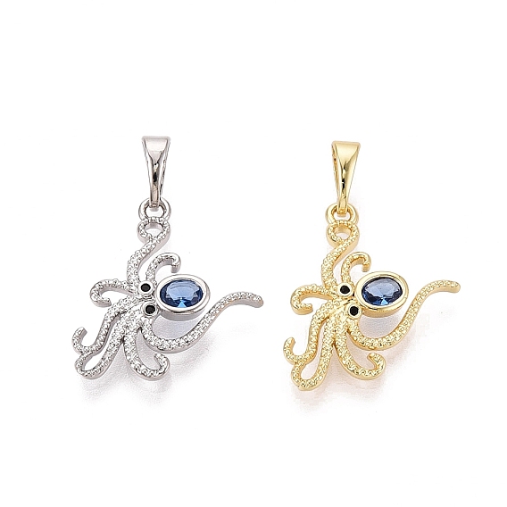 Латунные микро проложить кубического циркония подвески, прелести осьминога
